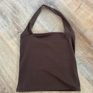 Express Body Contour Halter Top in Brown